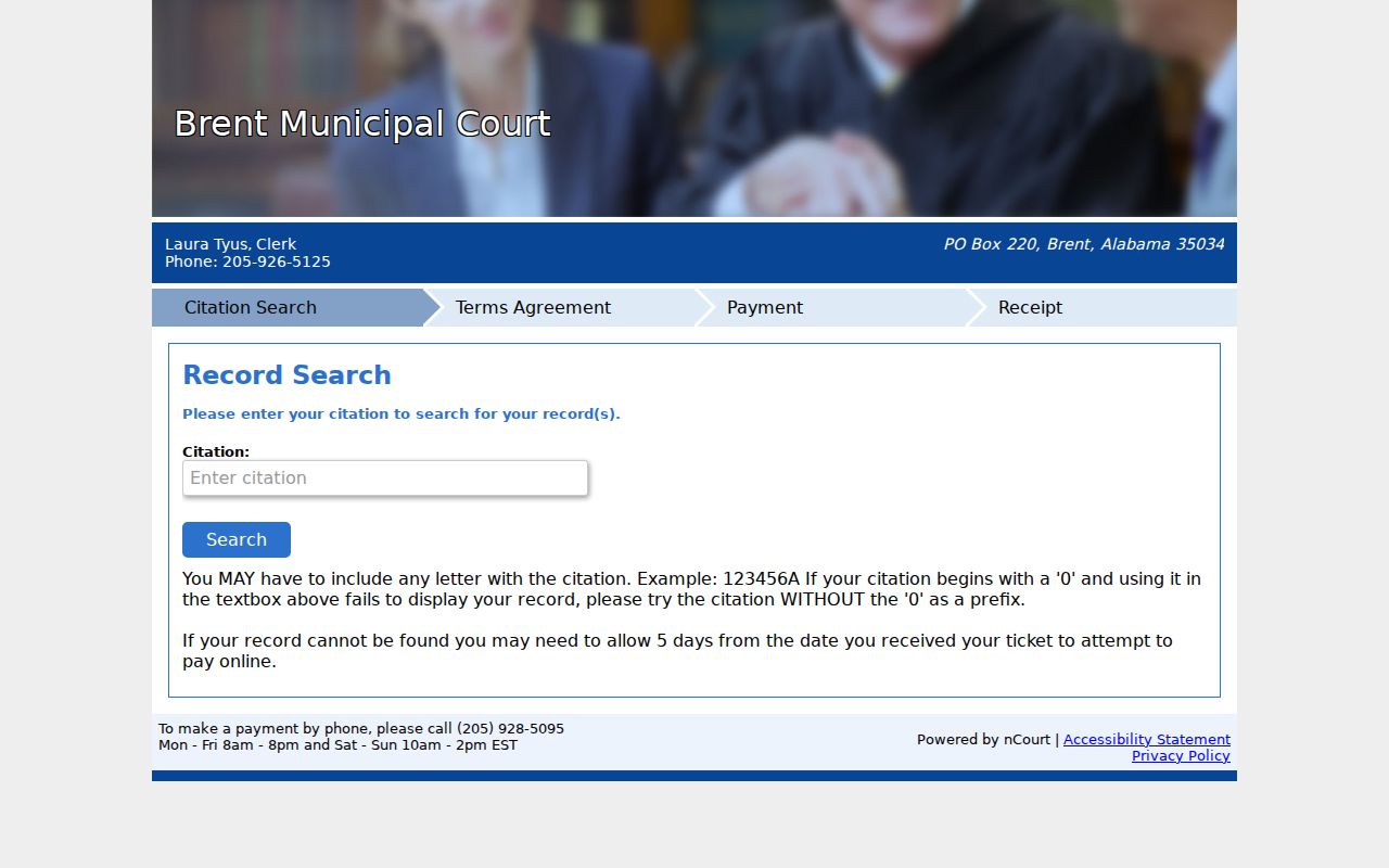 Brent citation screen showing a Bibb County outstanding warrant lookup limit